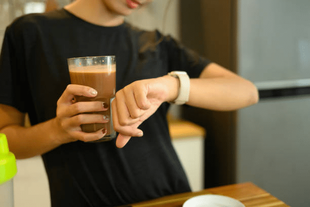 having protein shakes on time